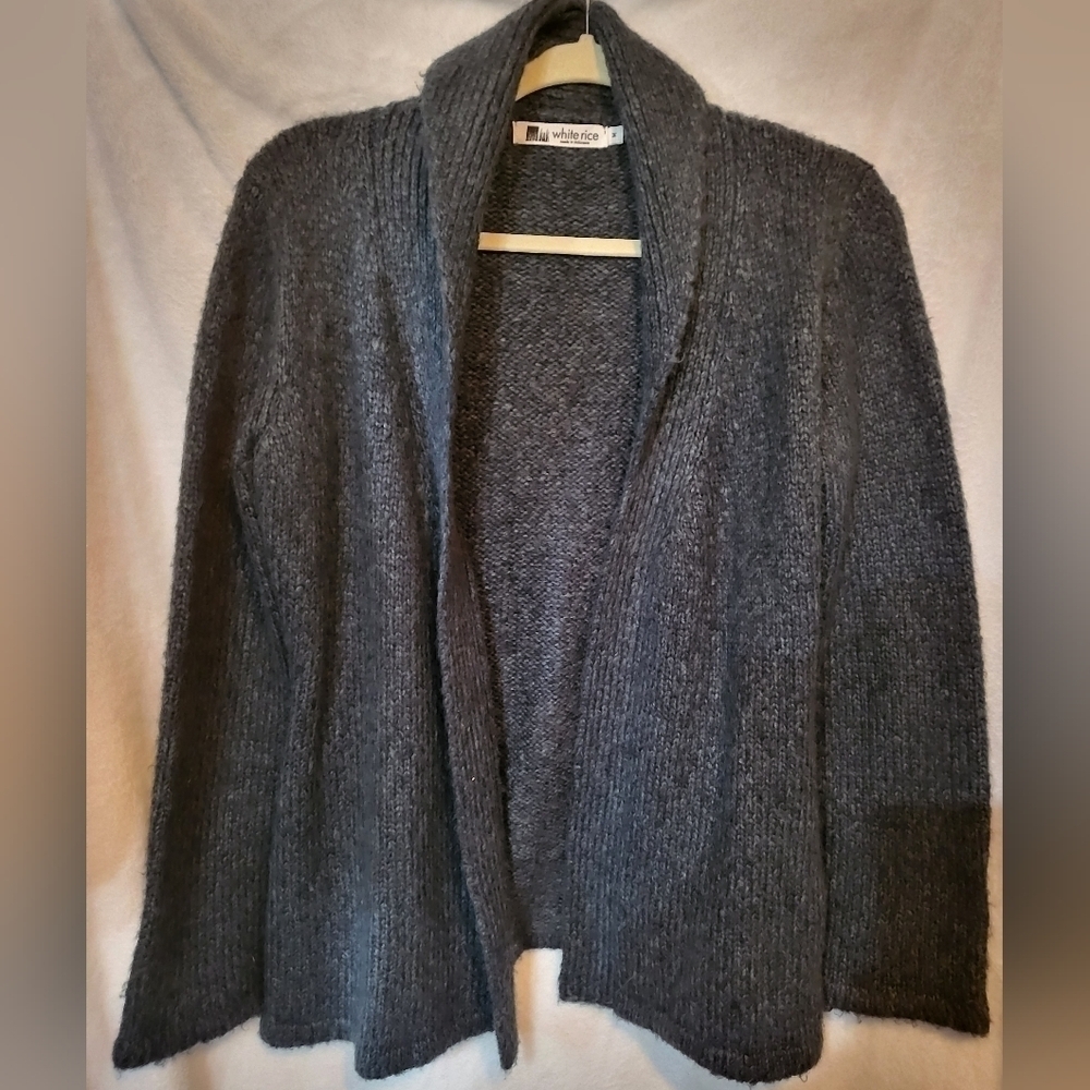 White Rice Women's Green Acrilyc/Wool Blend Cardigan Size Medium
